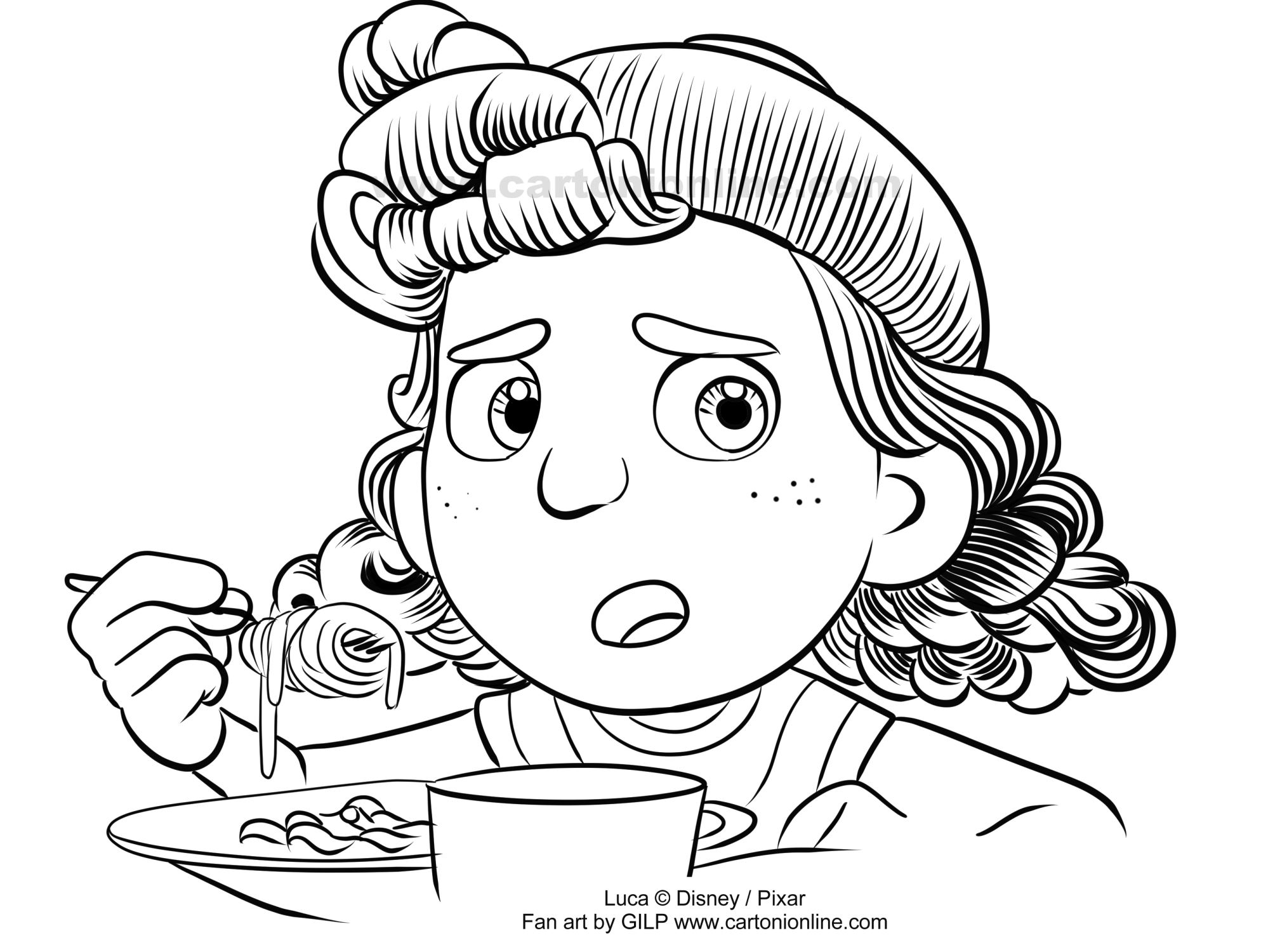 Dibujo de Giulia Marcovaldo de Luca (Disney/Pixar) para imprimir y colorear