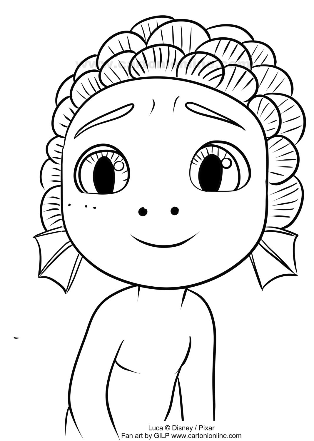 Coloriage de Luca Paguro de Luca (Disney/Pixar)  imprimer et colorier