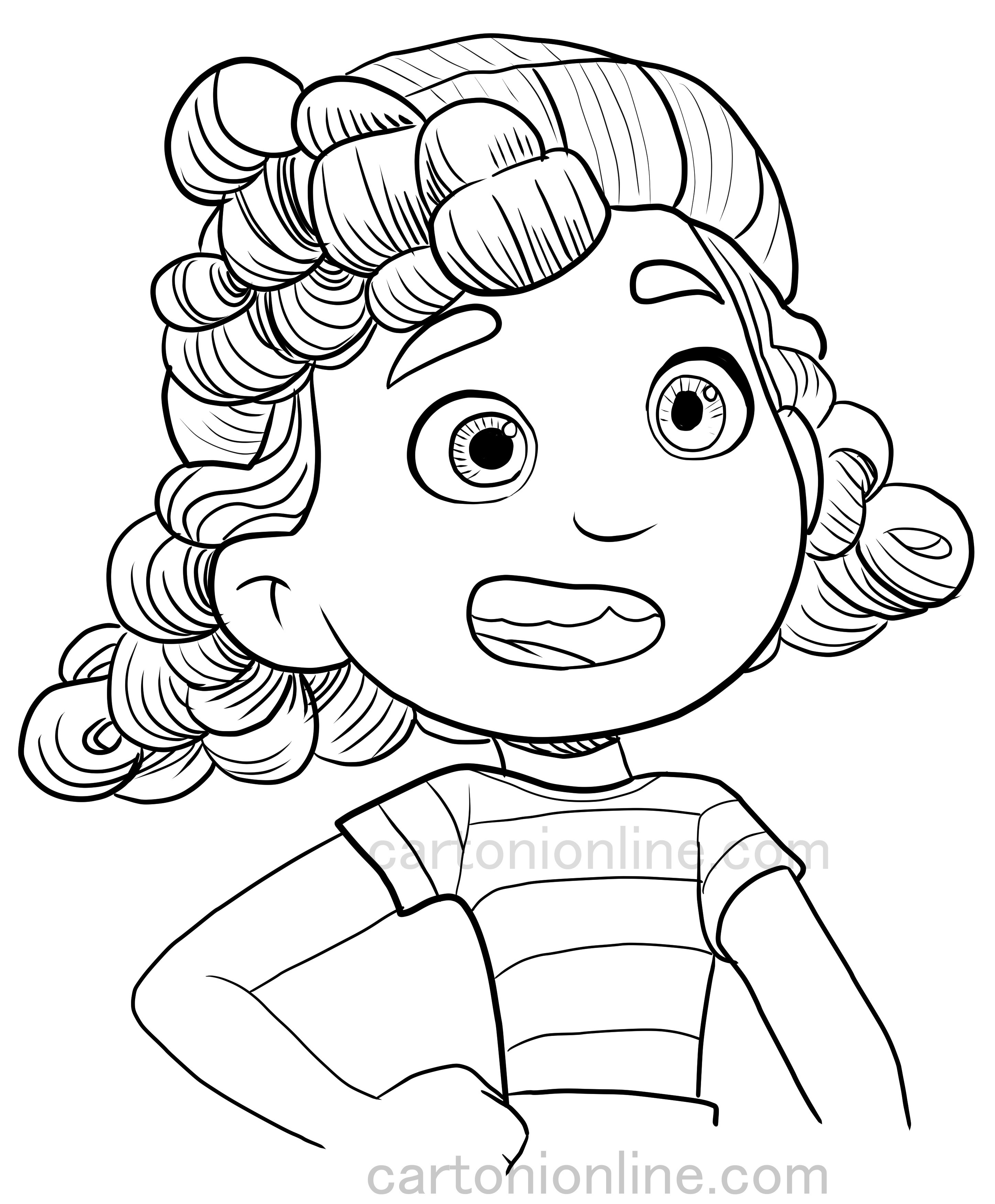 Giulia from Luca the Disney Pixar movie coloring page to print and coloring
