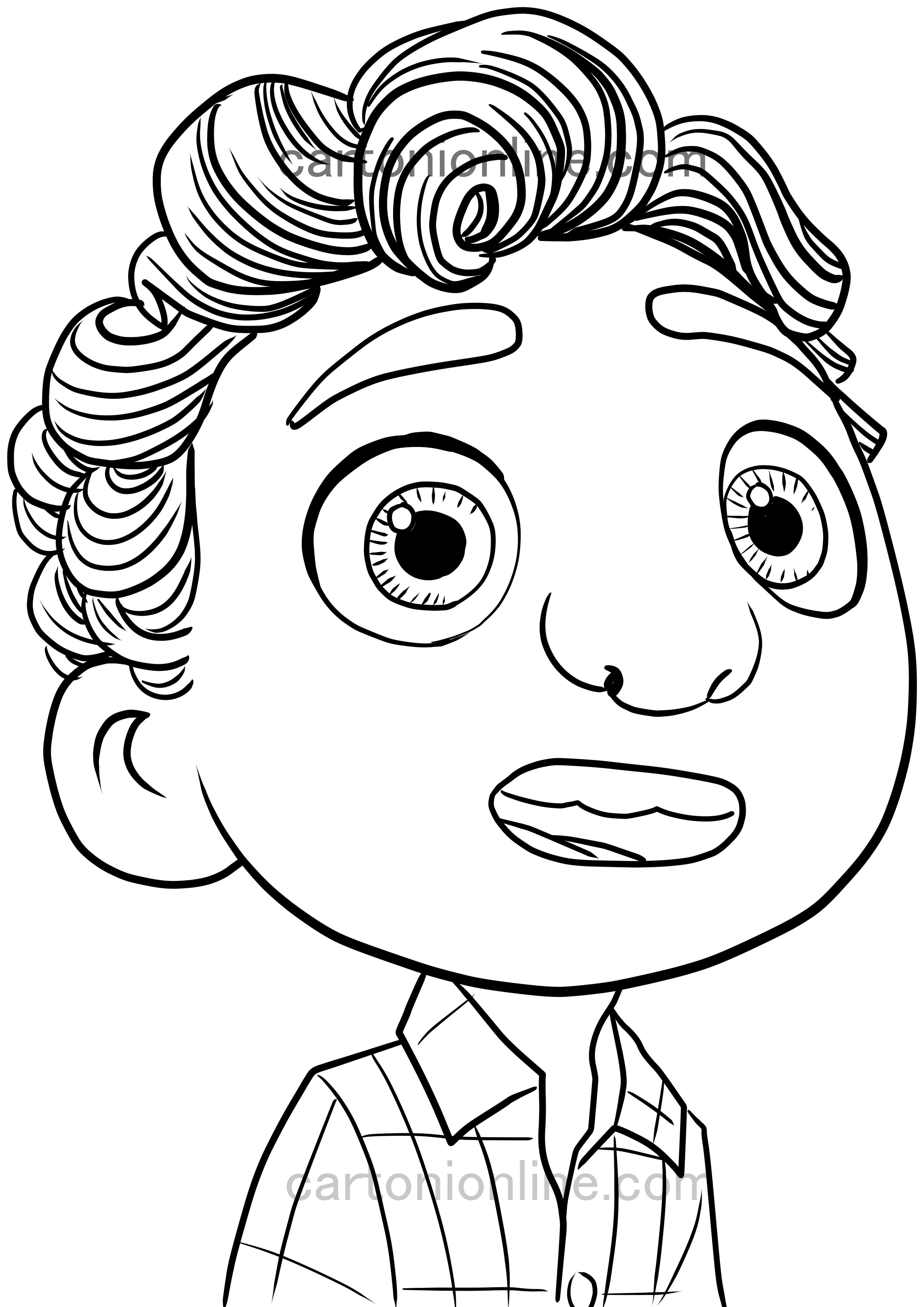 Luca Paguro from Luca the Disney Pixar movie coloring page to print and coloring