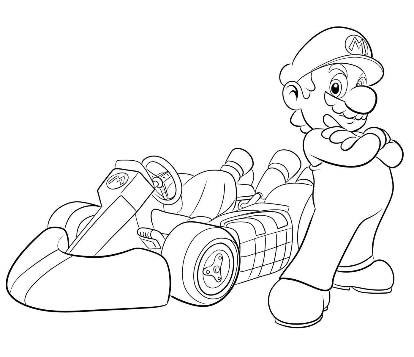 Disegno 01 di Mario Kart da stampare e colorare