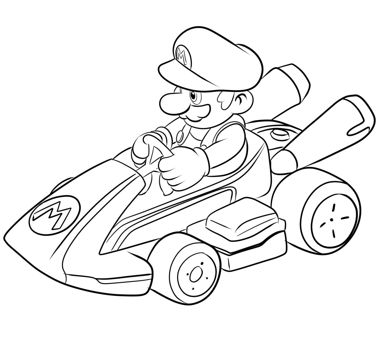 Desen Mario Kart 05 de Mario Kart pentru imprimare și colorare