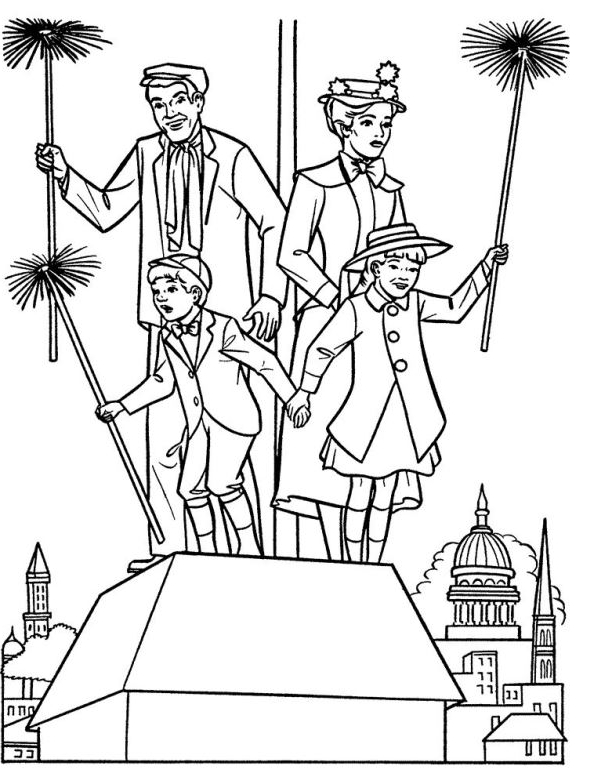 Disegno 5 di Mary Poppins da stampare e colorare