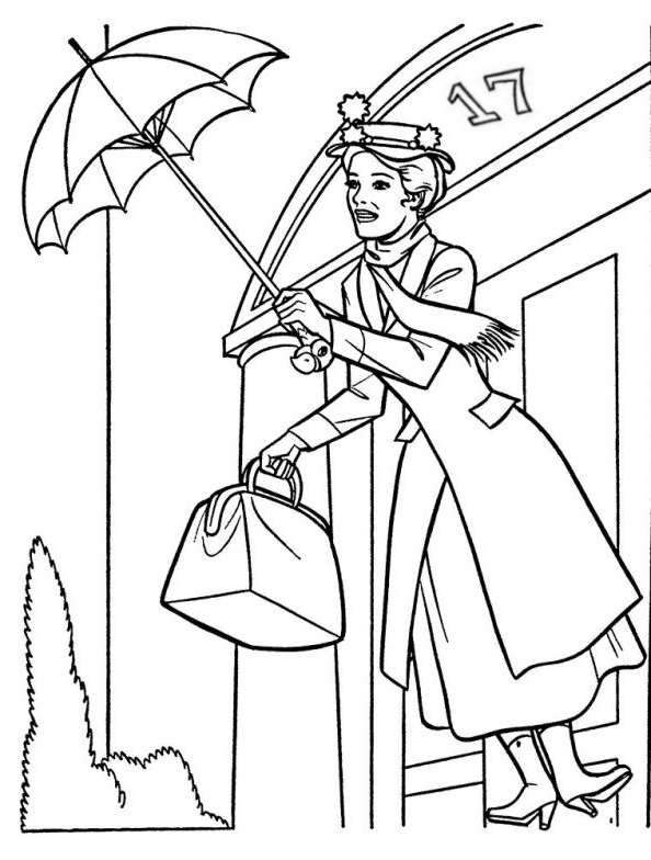 Disegno 6 di Mary Poppins da stampare e colorare