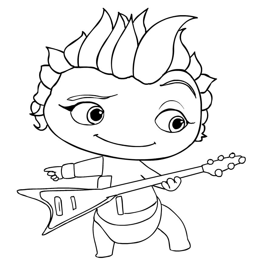 Mini Beat Power Rockers   coloring page to print and coloring - Drawing 1