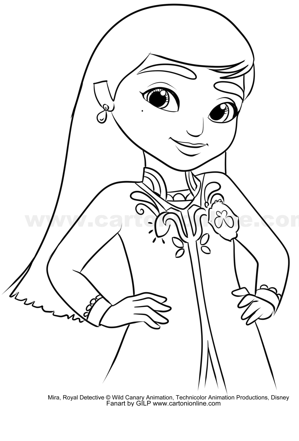 Mira from Mira, Royal Detective coloring page to print and coloring