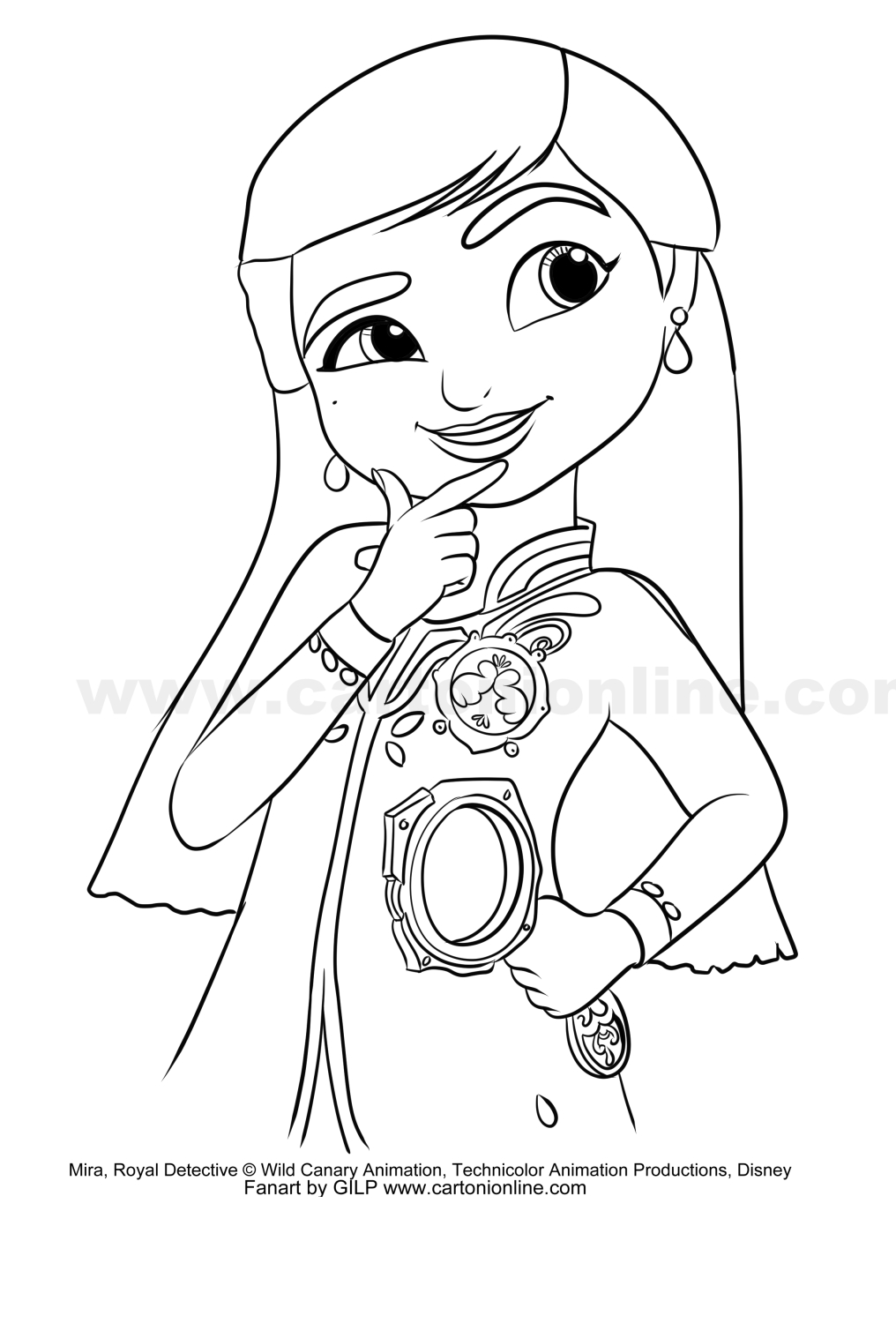 Mira from Mira, Royal Detective coloring pages to print and coloring