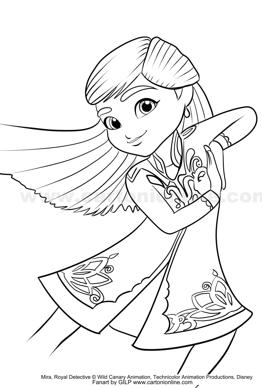 Mira von Mira, Royal Detective coloring page to print and coloring