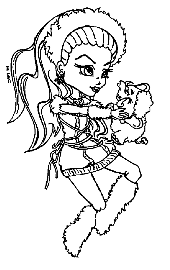 Drawing 2 from Monster High coloring page to print and coloring