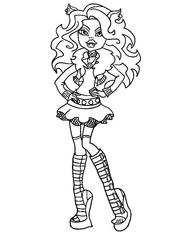 Drawing 3 from Monster High coloring page to print and coloring