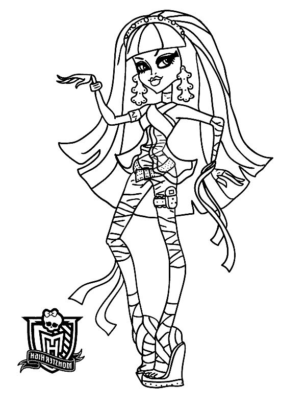 Drawing 4 from Monster High coloring page to print and coloring