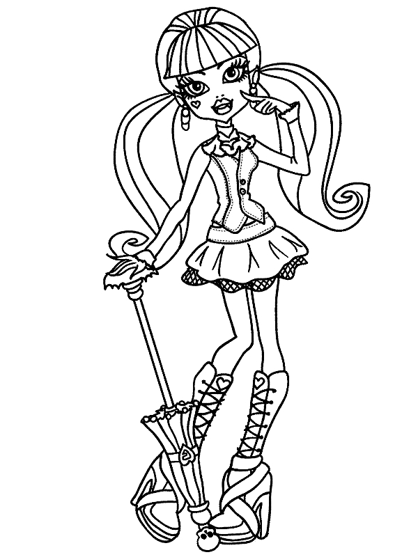 Drawing 10 from Monster High coloring page to print and coloring