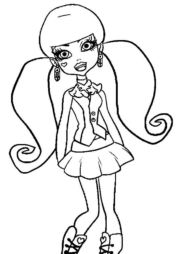 Drawing 11 from Monster High coloring page to print and coloring
