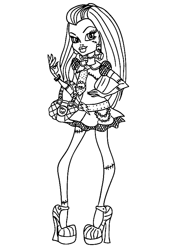 Drawing 12 from Monster High coloring page to print and coloring