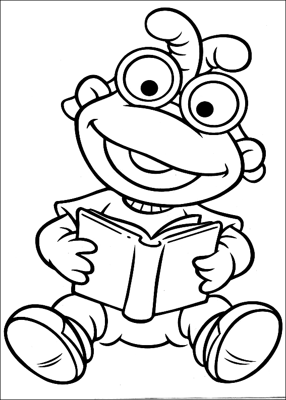 Ritning 6 av Muppet-barnen för att skriva ut och färga
