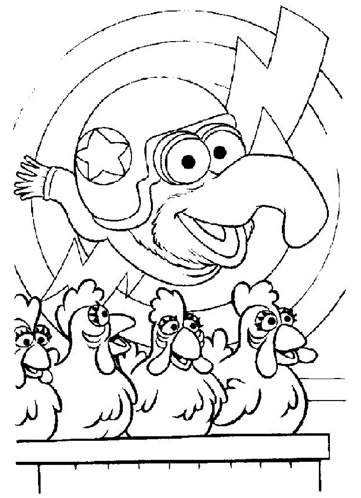 Dibujo 3 de Muppets para imprimir y colorear
