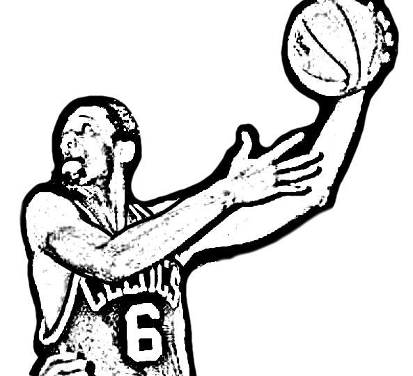 Bill Russell from Basket NBA coloring page to print and coloring