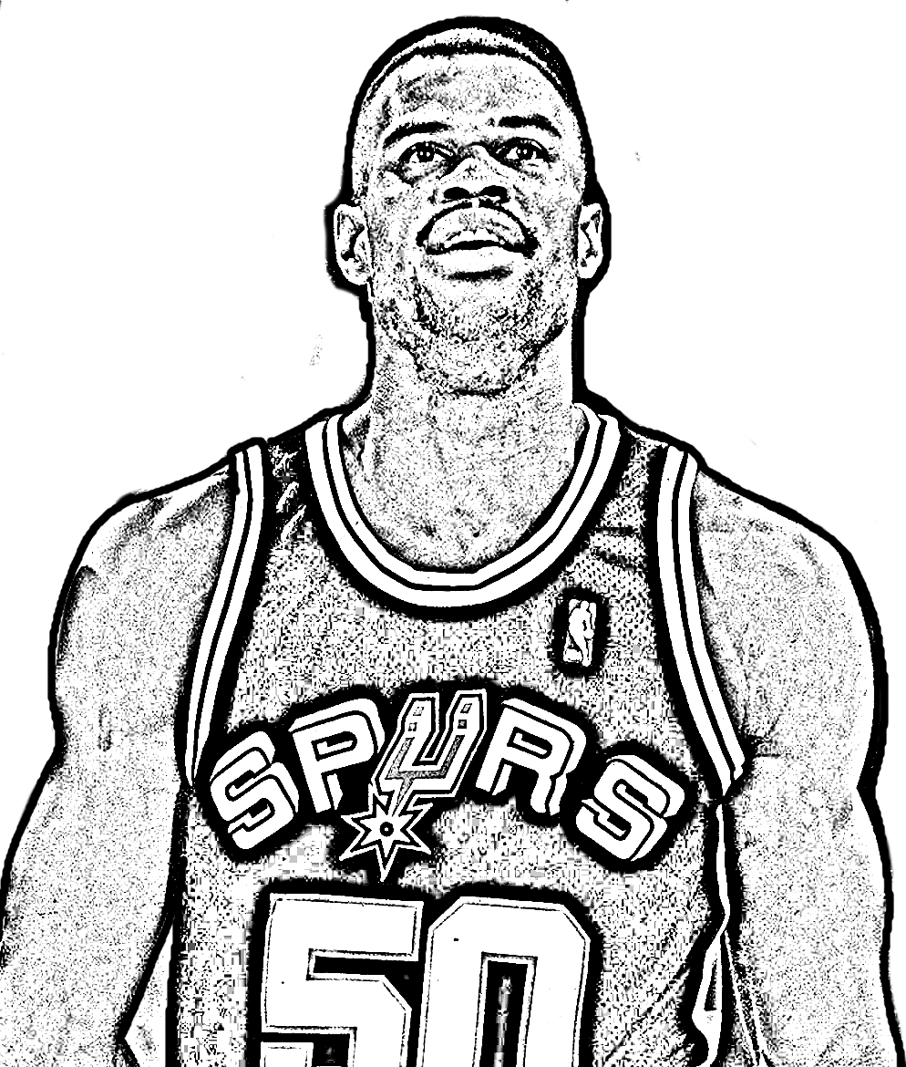 David Robinson from Basketball NBA coloring page to print and color