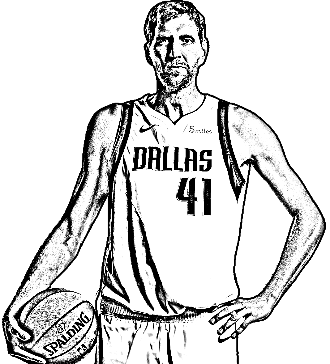 Dirk Nowitzki from Basketball NBA to print and coloring