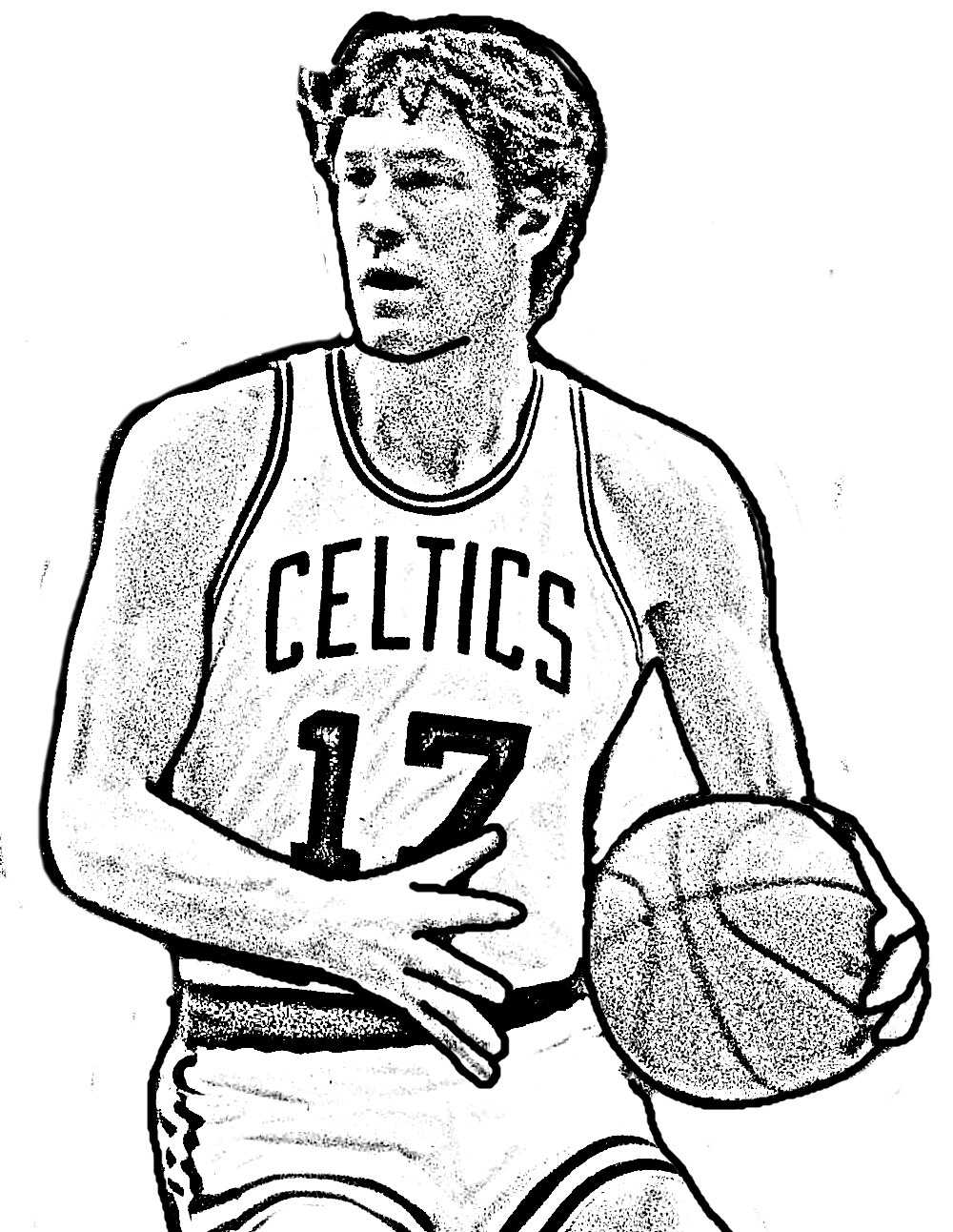 John Havlicek from NBA Basketball coloring page to print and coloring