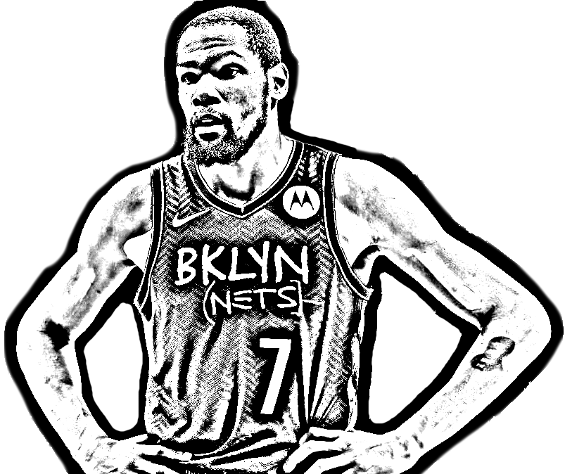 Kevin Durant from Basket NBA coloring page to print and coloring