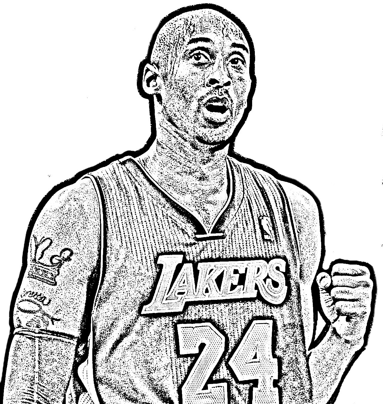 Dibujo de Kobe Bryant de Basket NBA para imprimir y colorear