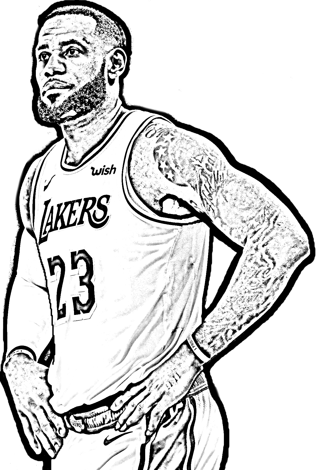 Lebron James from NBA Basketball coloring page to print and coloring