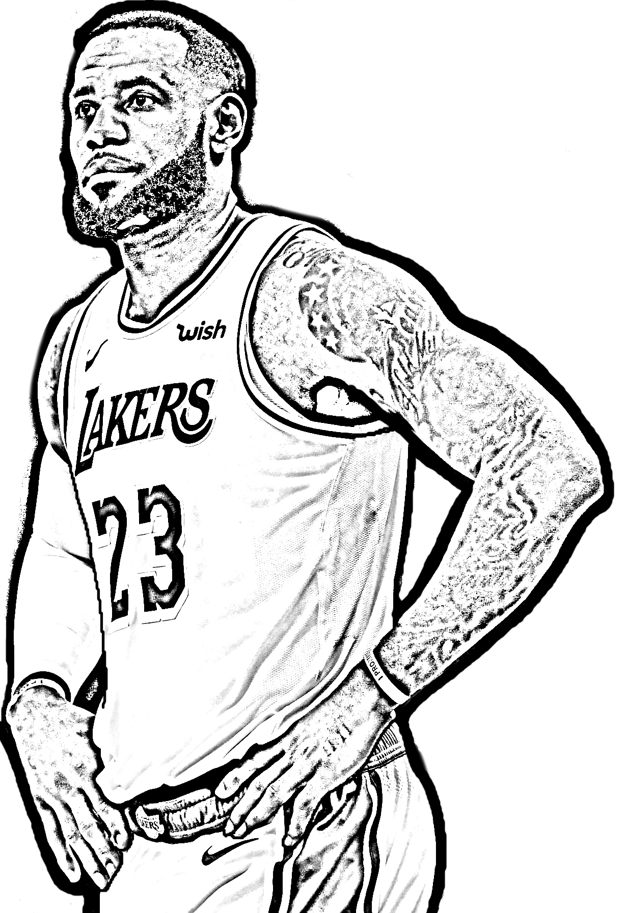 Lebron James from Basket NBA coloring page to print and coloring