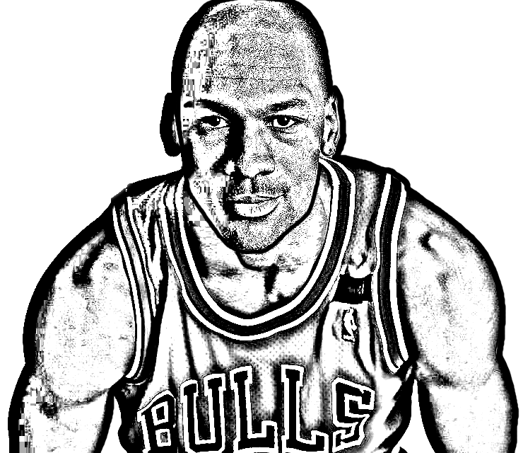 Dibujo de Michael Jordan de Basket NBA para imprimir y colorear