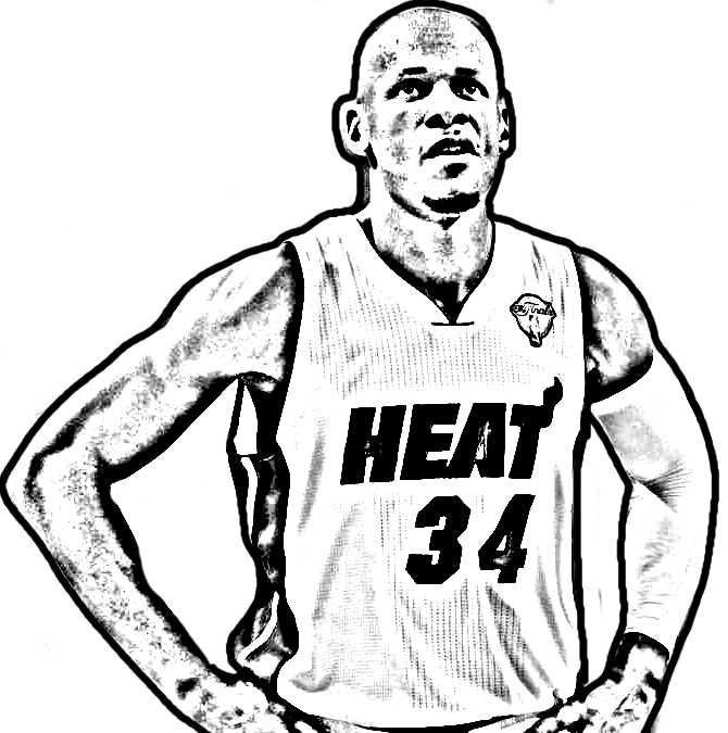 Ray Allen from Basket NBA coloring page to print and coloring