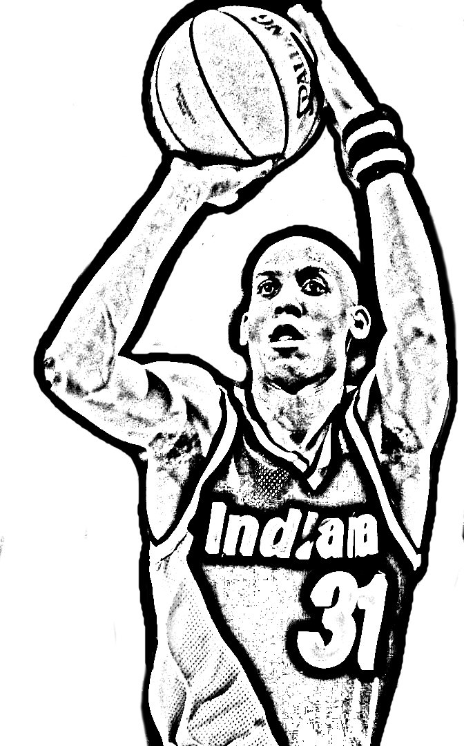 Reggie Miller from NBA Basketball coloring page to print and coloring