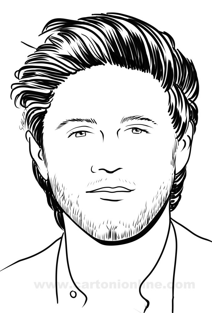 Dibujo de Niall Horan de One Direction para imprimir y colorear