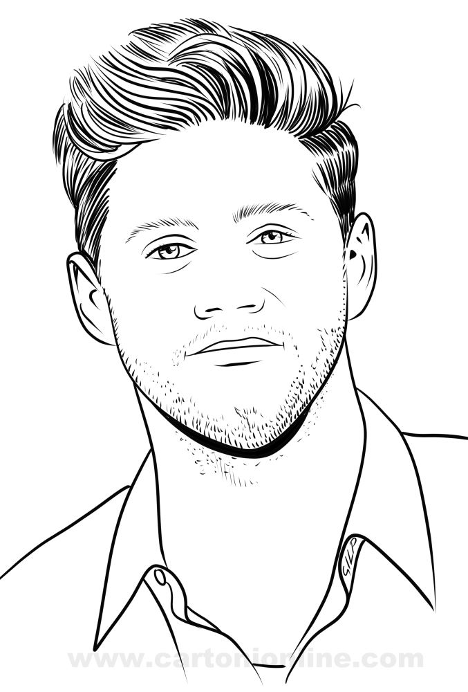 Dessin de Niall Horan des One Direction à imprimer et colorier