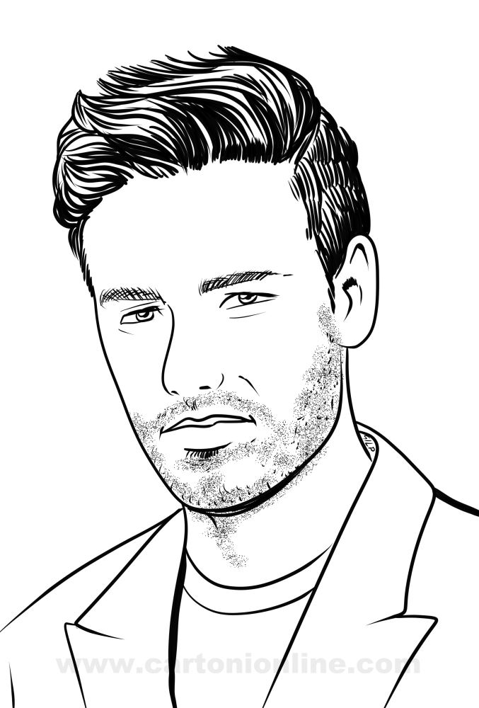 Dibujo de Liam Payne de One Direction para imprimir y colorear