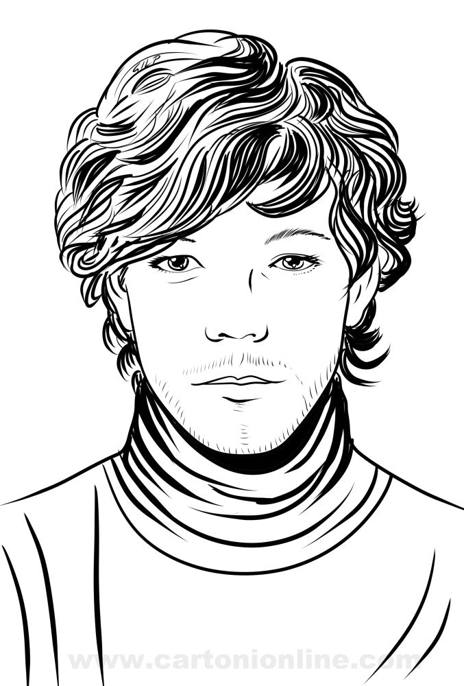 Dibujo de Louis Tomlinson de One Direction para imprimir y colorear