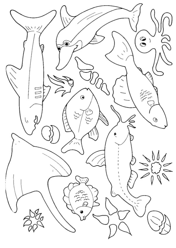 10 drawing of Pisces to print and color