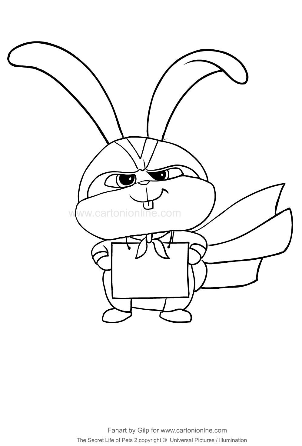 Snowball from The Secret Life of Pets 2 coloring page to print and coloring