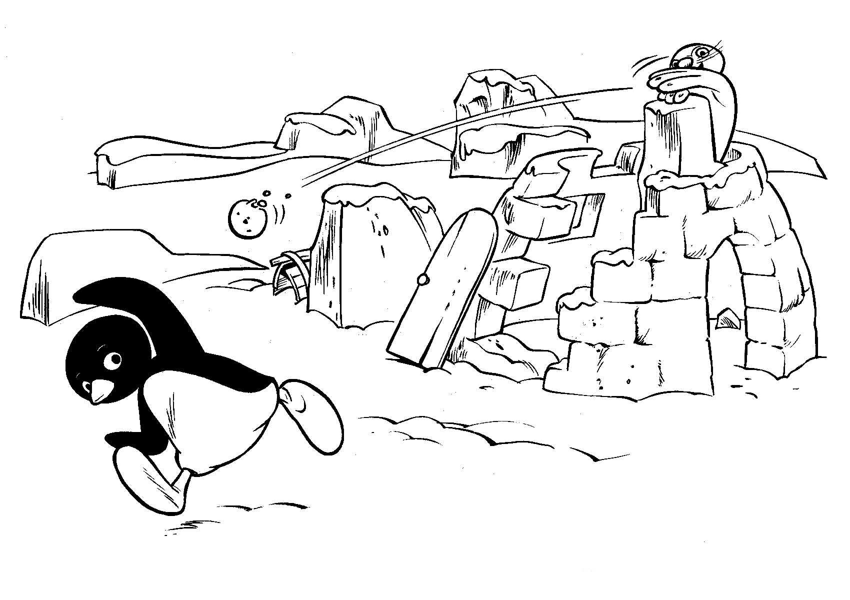 Drawing 15 from Pingu coloring page to print and coloring