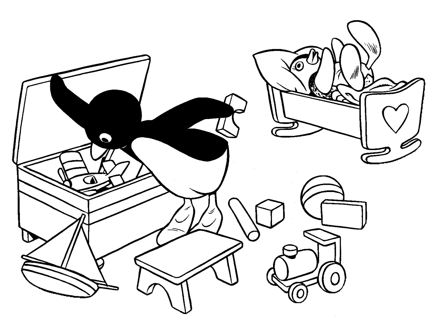 Desenho de Pingu para imprimir e colorir