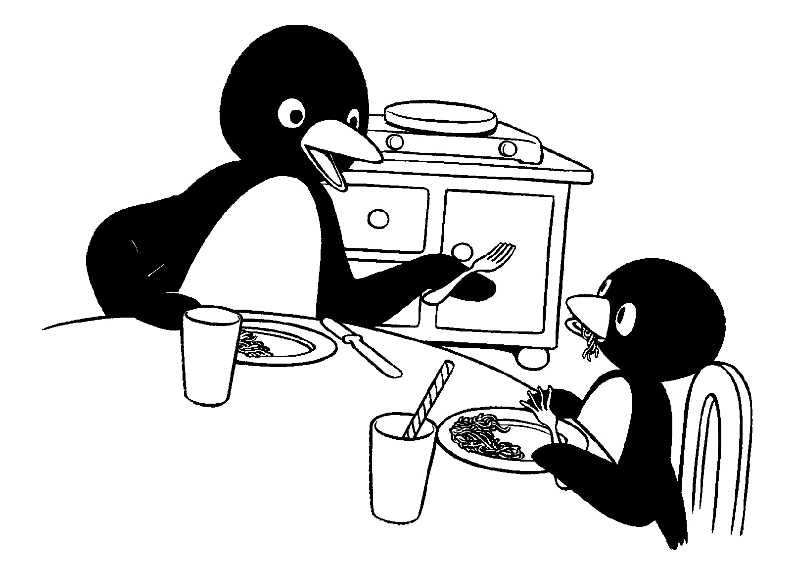 Dibujo 6 de Pingu para imprimir y colorear