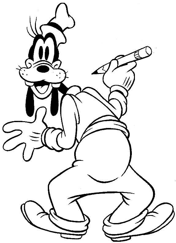 Goofy-Zeichnung 8 zum Ausdrucken und Ausmalen