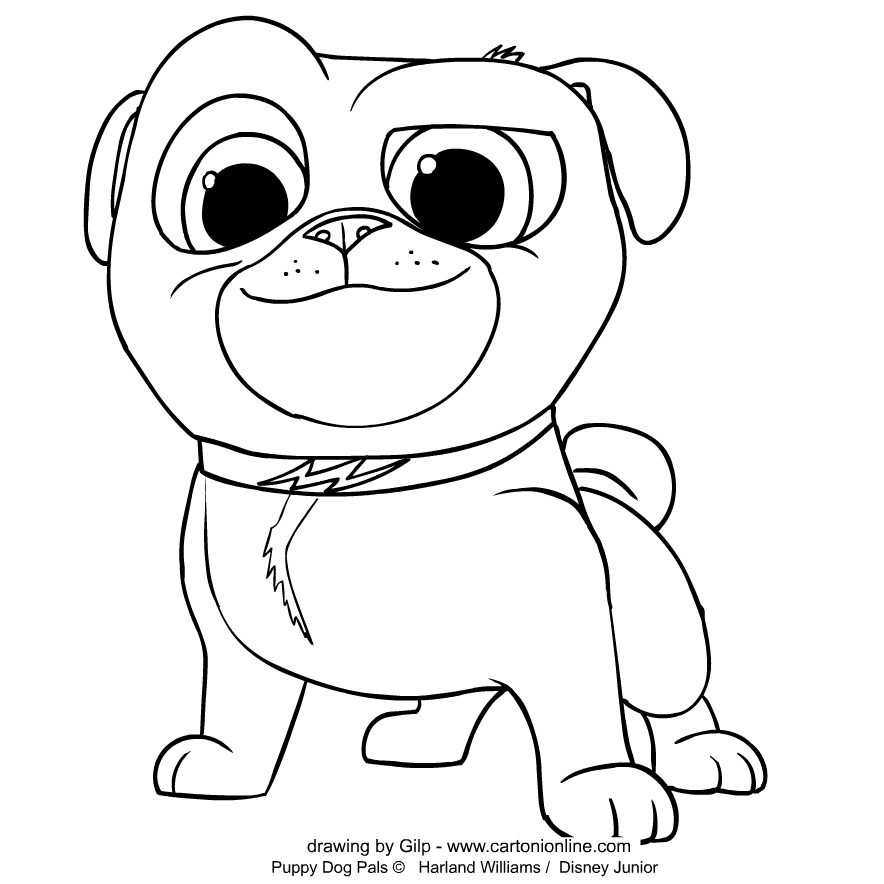 Página para colorear de Puppy Dog Pals Bingo para imprimir y colorear