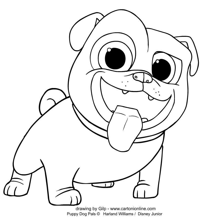 Desenho de Rolly de Puppy Dog Pals para imprimir e colorir