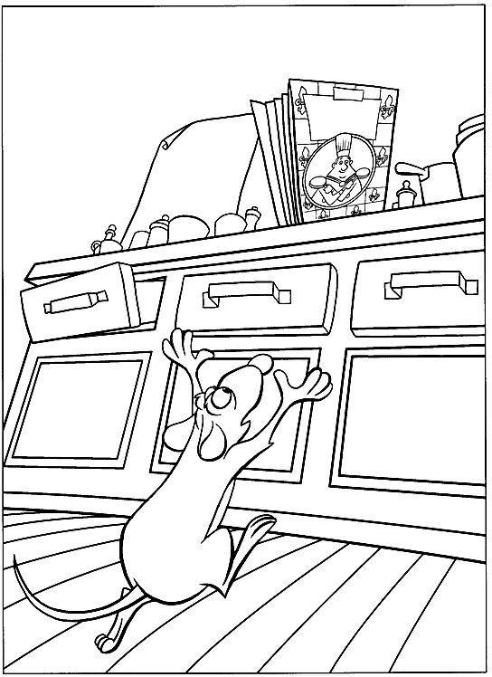 Drawing 6 from Ratatouille coloring page to print and coloring