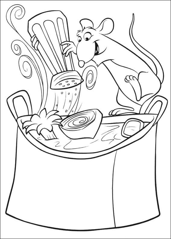 Desenho 1 de Ratatouille para imprimir e colorir