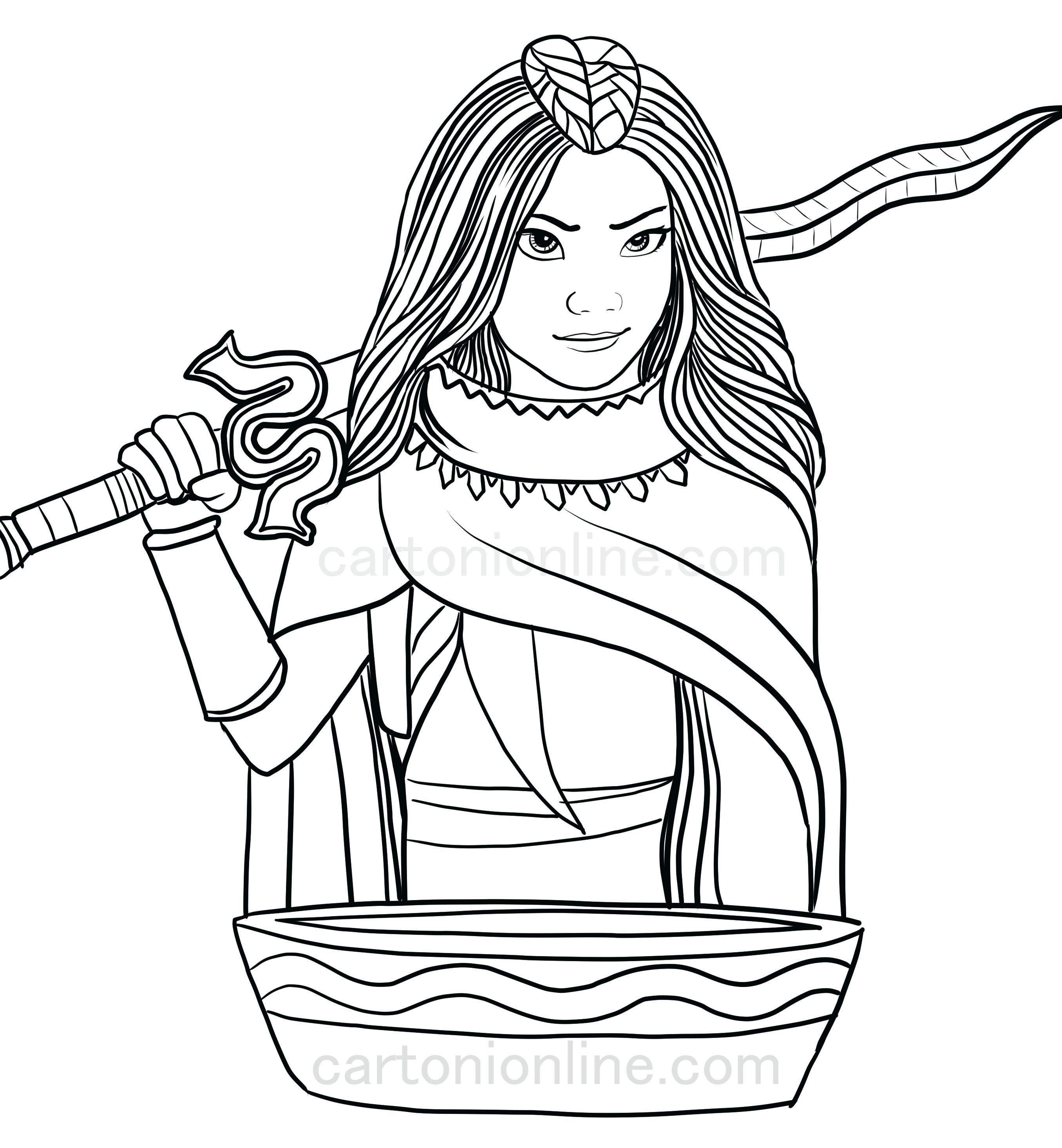 Raya from Raya and the Last Dragon coloring page to print and coloring