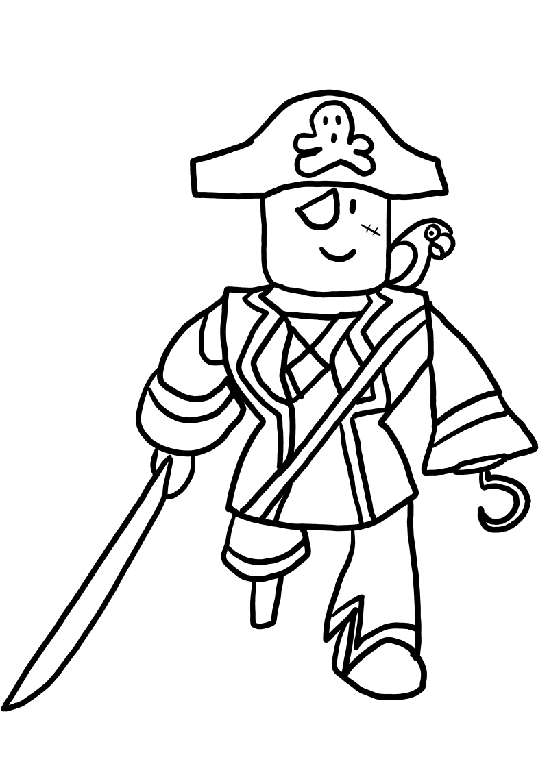 Pirate from Roblox coloring page to print and coloring