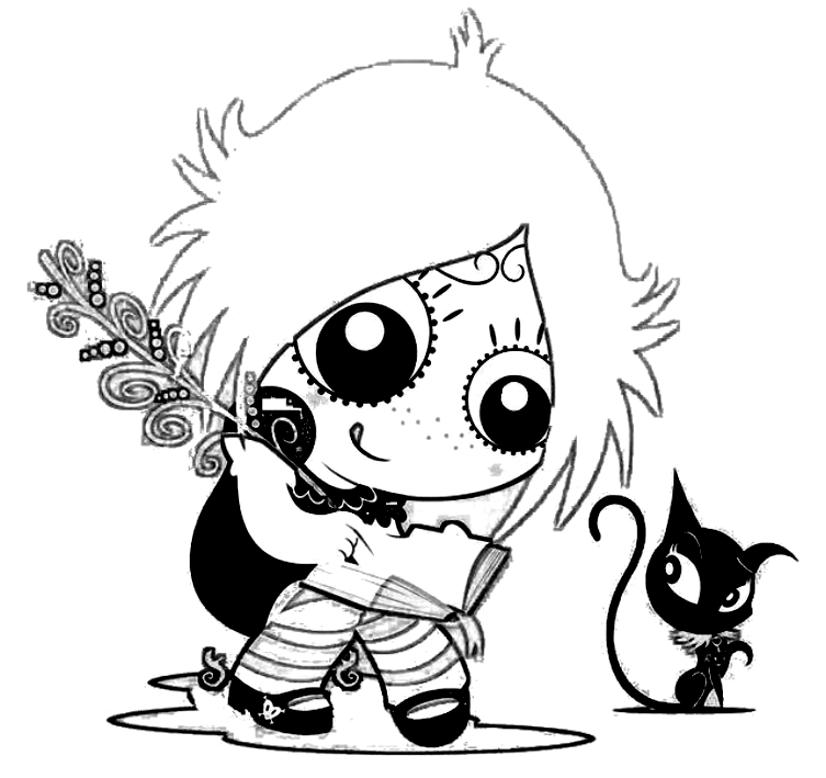 Drawing 4 from Ruby Gloom coloring page to print and coloring