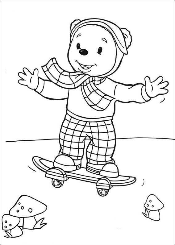 Colorear Rupert Bear 4 para imprimir y colorear