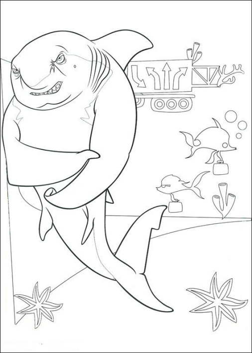 Shark Tale dibujo 3 para imprimir y colorear